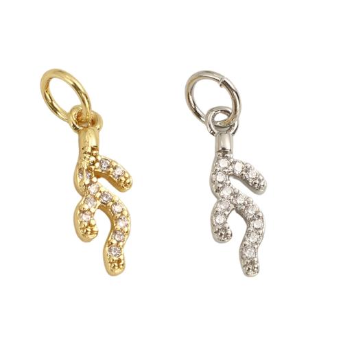 Cubic Zirconia Micro Pave Brass Pendants, plated, DIY & micro pave cubic zirconia Approx 3.5mm 
