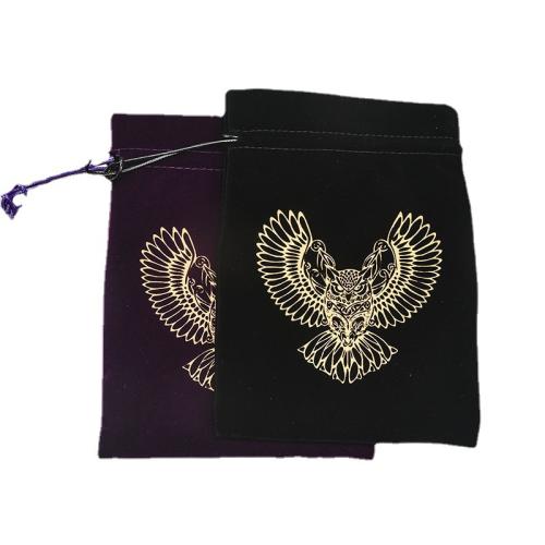 Velveteen Drawstring Bag, Rectangle, printing, dustproof [