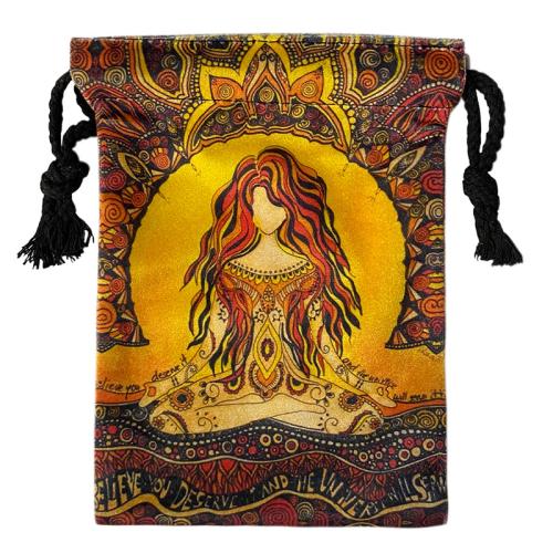 Baumwollsamt Drawstring Tasche, Rechteck, Kunstdruck, Tragbar & Staubdicht, 130x180mm, verkauft von PC[