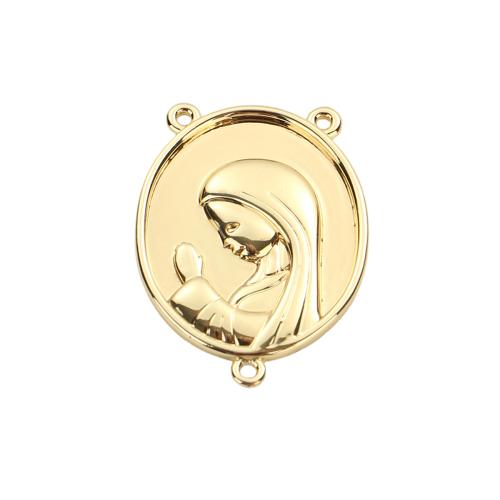 Brass Jewelry Pendants, Virgin Mary, real gold plated, DIY & Approx 1mm 