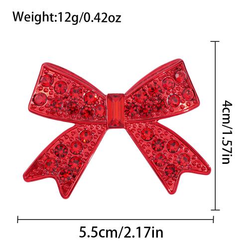 Crystal Brooch, with Zinc Alloy, Bowknot, for woman & with rhinestone [