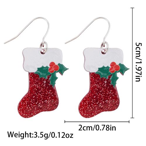 Acrylic Drop Earring, Socks, printing, Christmas Design & for woman 