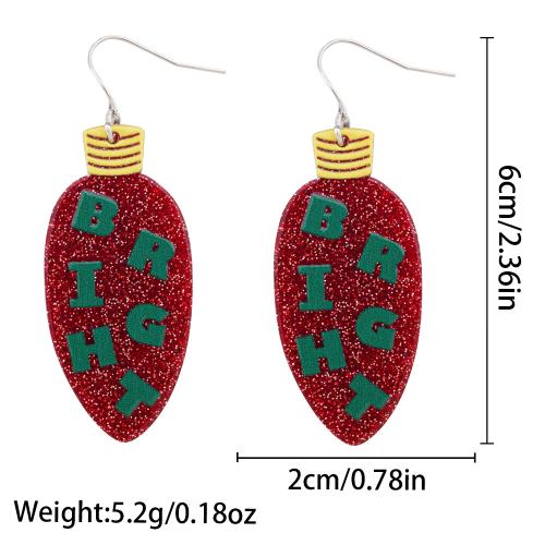 Acrylic Drop Earring, Light Bulb, plated, Christmas Design & for woman 