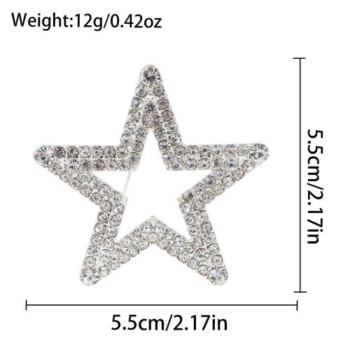 Zinc Alloy Brooch, Star, plated, Christmas Design & for woman & hollow [