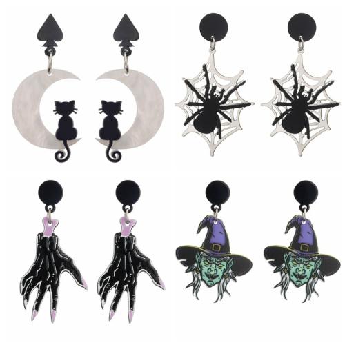 Acrylic Drop Earring, Halloween Design & for woman 