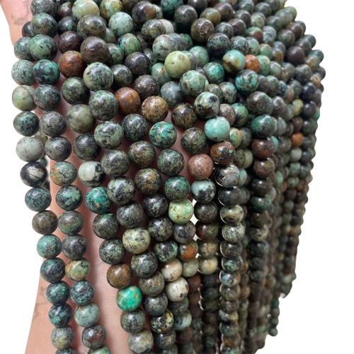Natural African Turquoise Beads, Round, DIY 
