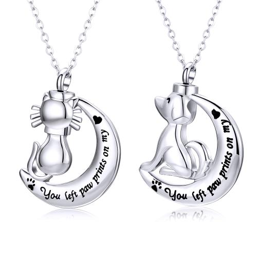 304 Stainless Steel Cinerary Casket Pendant, Animal, polished 