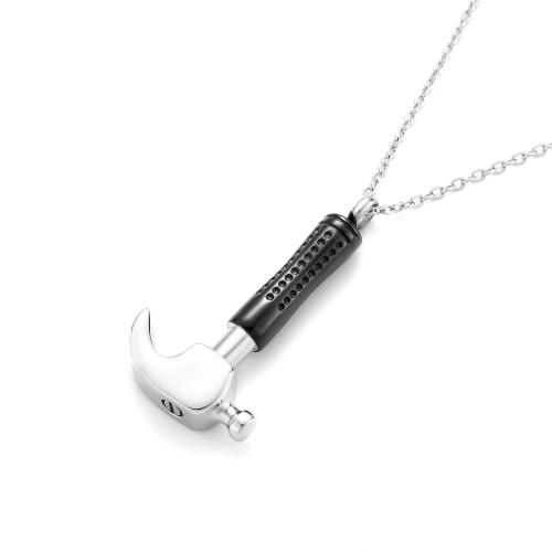 304 Stainless Steel Cinerary Casket Pendant, hammer, polished, DIY original color 