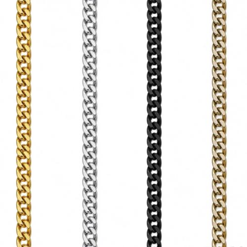 Stainless Steel Curb Chains, 304 Stainless Steel, plated, DIY 8mm 
