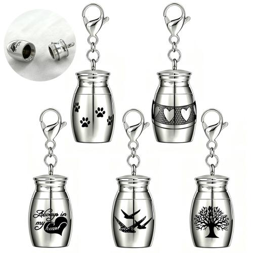 304 Stainless Steel Cinerary Casket Pendant, DIY & with letter pattern, original color 