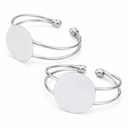 Brass Bangle Setting, rack plating, DIY silver color [