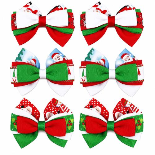 Polyester Children Hair Accessories, handmade, Christmas Design & Girl 