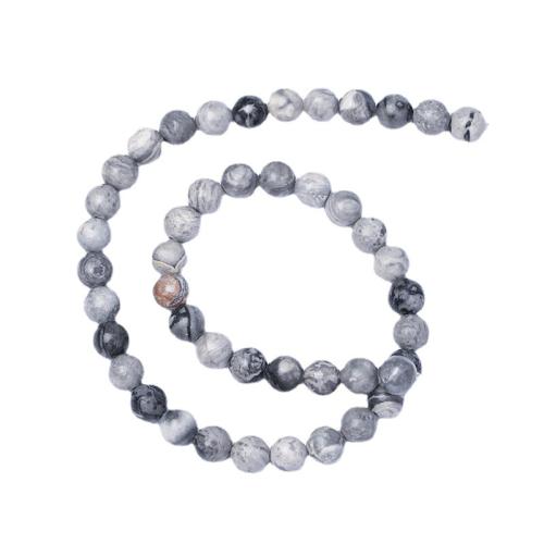 Single Gemstone Beads, Map Stone, Round, polished, DIY 