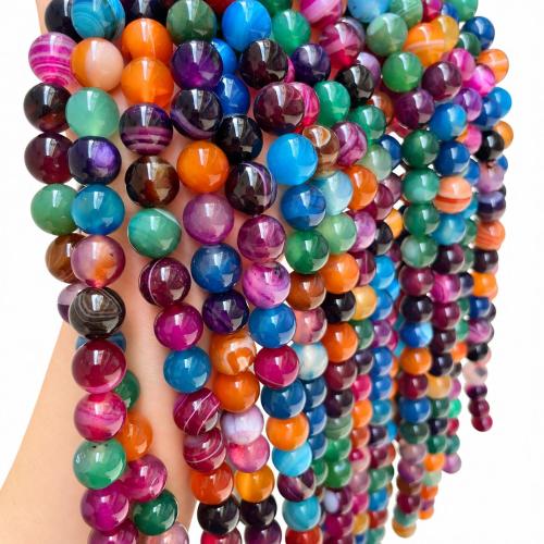 Natural Lace Agate Beads, Round, DIY mixed colors 