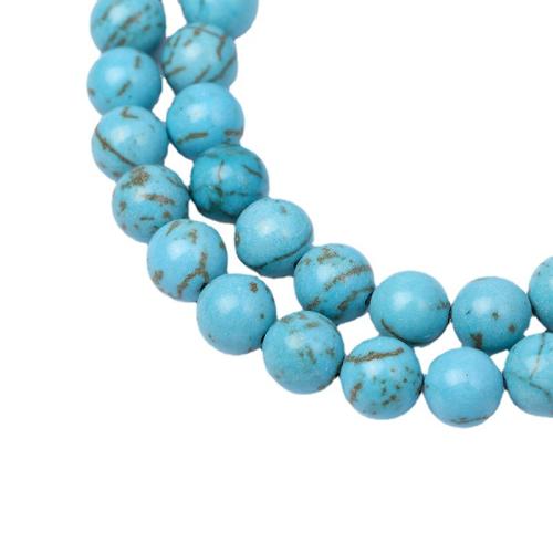 Natural Turquoise Beads, Round, polished, DIY blue Approx 38-39 cm 