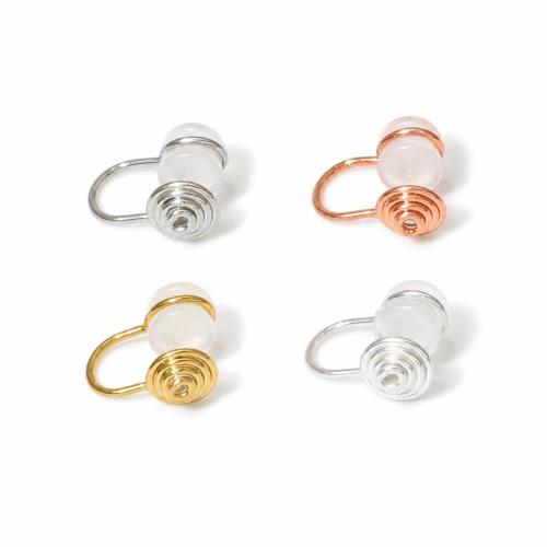 Brass Ear Nut Component, with Silicone, plated, DIY 