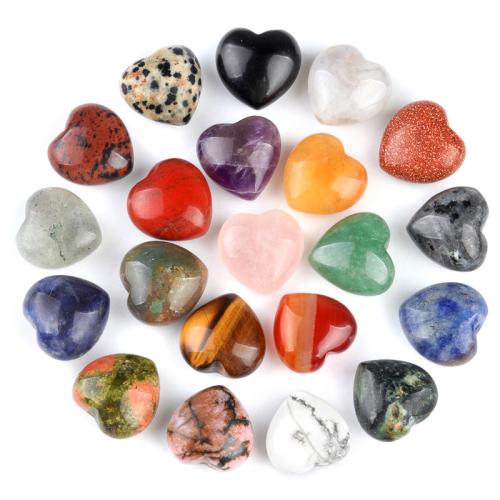 Einzelne Edelstein Perlen, Herz, zufällig gesendet & DIY & verschiedenen Materialien für die Wahl & kein Loch, keine, 15x15x8mm, verkauft von PC