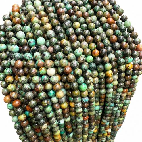 Natural African Turquoise Beads, Round, DIY green 