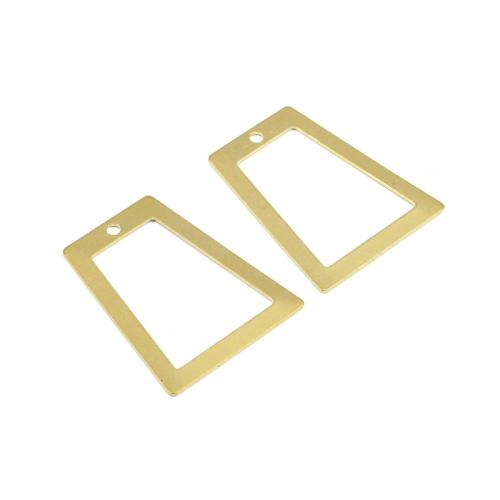 Brass Jewelry Pendants, Trapezium, DIY & hollow, original color 