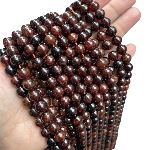 Natural Garnet Beads, Round, polished, DIY orange 