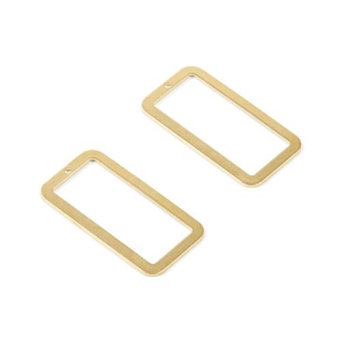 Brass Jewelry Pendants, Rectangle, DIY & hollow, original color 
