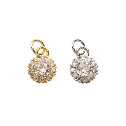Cubic Zirconia Micro Pave Brass Pendants, plated, DIY & micro pave cubic zirconia Approx 3.5mm 