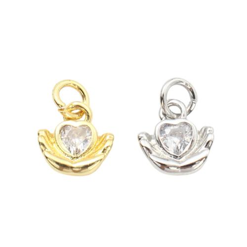 Cubic Zirconia Micro Pave Brass Pendants, plated, DIY & micro pave cubic zirconia 