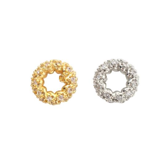 Brass Spacer Beads, plated, DIY & micro pave cubic zirconia Inner Approx 3.8mm 