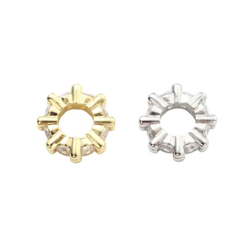 Brass Spacer Beads, plated, DIY & micro pave cubic zirconia Inner Approx 5.3mm 