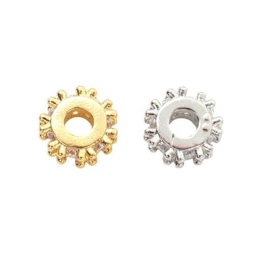 Brass Spacer Beads, plated, DIY & micro pave cubic zirconia Inner Approx 2.8mm 