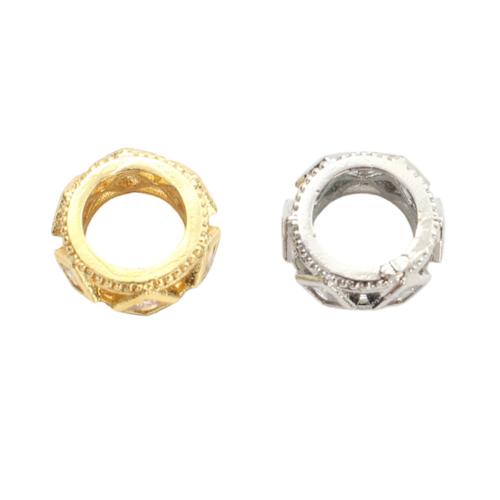 Brass Spacer Beads, plated, DIY & micro pave cubic zirconia Inner Approx 5.7mm 