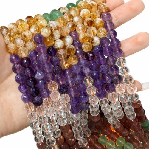Mix Color Quartz Beads, Round, hand polished, DIY & faceted, gradient color Approx 38 cm 