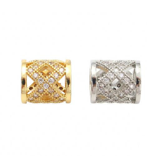 Brass Spacer Beads, plated, DIY & micro pave cubic zirconia Inner Approx 5.3mm 