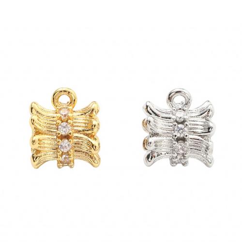 Cubic Zirconia Micro Pave Brass Pendants, plated, DIY & micro pave cubic zirconia Inner Approx 4.1mm 