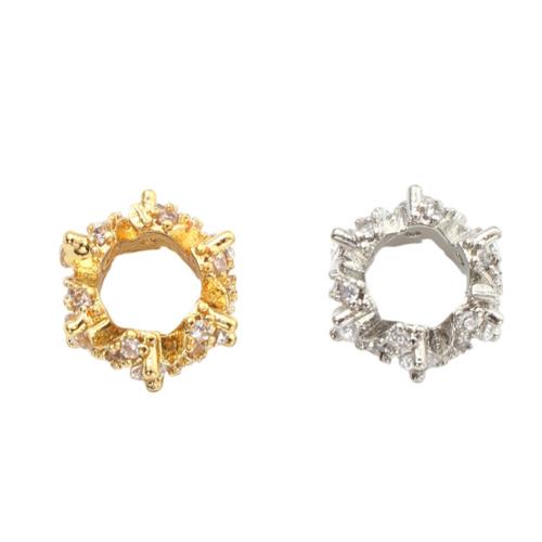 Brass Spacer Beads, plated, DIY & micro pave cubic zirconia Inner Approx 5.1mm 