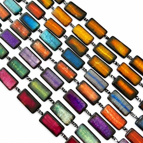 Achat Perlen, Landschaft-Achat, Rechteck, DIY, keine, 20x40mm, ca. 8PCs/Strang, verkauft von Strang