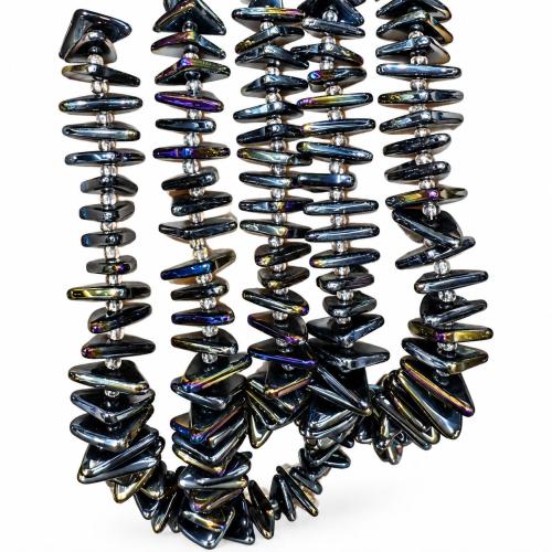 Dreieckiger Kristall Perlen, plattiert, DIY, mehrere Farben vorhanden, 9x16mm, 120PCs/Strang, verkauft von Strang