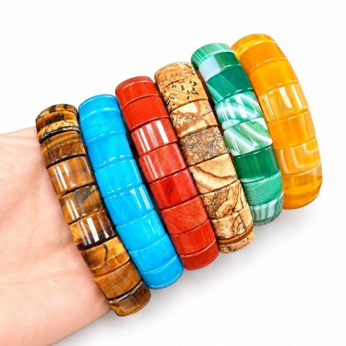 Gemstone Bracelet, polished, elastic & Unisex Approx 18 cm 