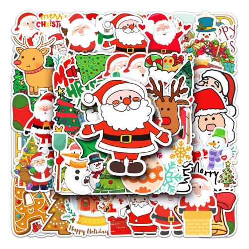 PVC Plastic Sticker Paper, printing, Christmas Design & DIY & waterproof, multi-colored 