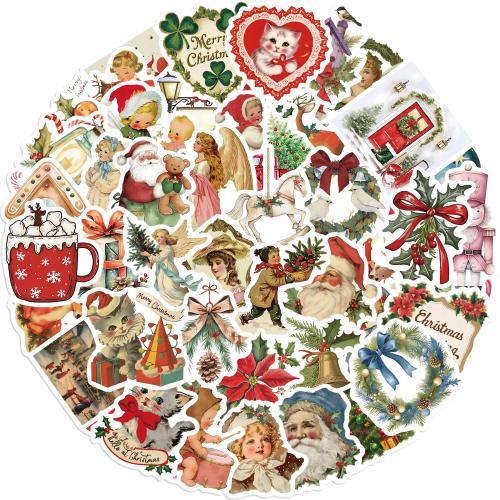 PVC Plastic Sticker Paper, printing, Christmas Design & DIY, multi-colored 