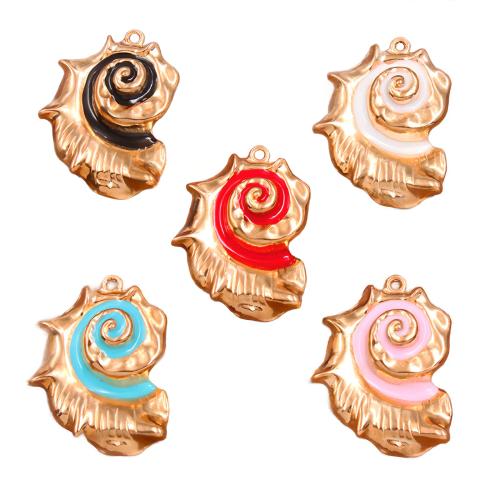 Zinc Alloy Enamel Pendants, Conch, plated, DIY 
