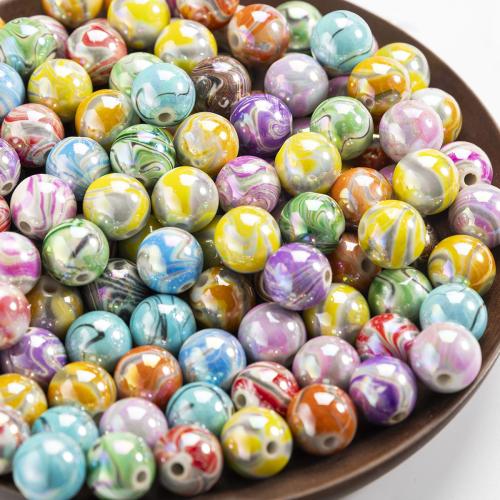 Plating Acrylic Beads, Round, DIY, mixed colors, 16mm 