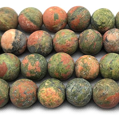 Unakite Beads, Round, DIY & frosted 