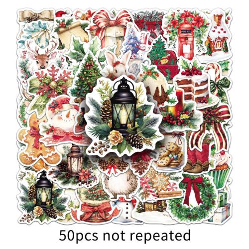PVC-пластик Наклейка бумаги, Печати, Рождественский дизайн & водонепроницаемый 50ПК/указан, продается указан