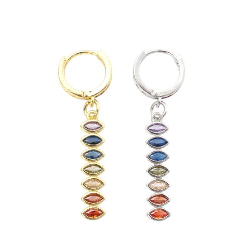 Messing Ohrring Tropfen Komponente, plattiert, DIY & Micro pave Zirkonia, keine, earring size 28x6.2x2.1mm, ring size 13.9/10.5mm, verkauft von Paar