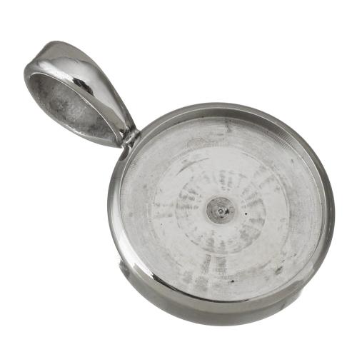 Stainless Steel Pendant Setting, 304 Stainless Steel, Round, DIY & double-sided, original color Inner Approx 16mm [