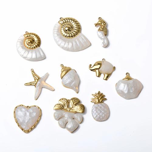 Gemstone Jewelry Pendants, 304 Stainless Steel, with Natural Stone, plated, DIY 