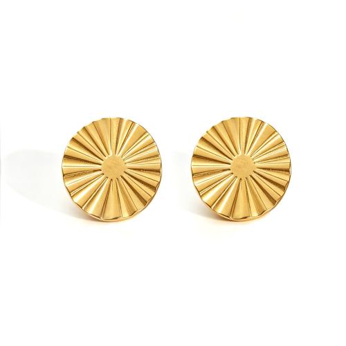 304ステンレススチール スタッドイヤリング, 楕円, ゴールドメッキ, ヴィンテージ & 女性用 & マット, 19.48mm, 売り手 ペア