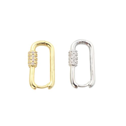 Cubic Zirconia Pendiente Brass Micro Pave, metal, chapado, micro arcilla de zirconia cúbica & para mujer, más colores para la opción, 22.3x11.5x3.8mm, Vendido por Par