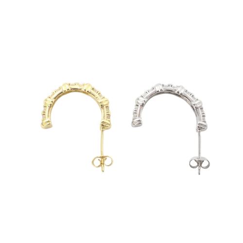 metal Arito, chapado, micro arcilla de zirconia cúbica & para mujer, más colores para la opción, 24.5x19.2x3.6mm, Vendido por Par